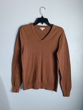 Merona Men’s V-Neck Cotton Wool Nlend Sweater in Brown